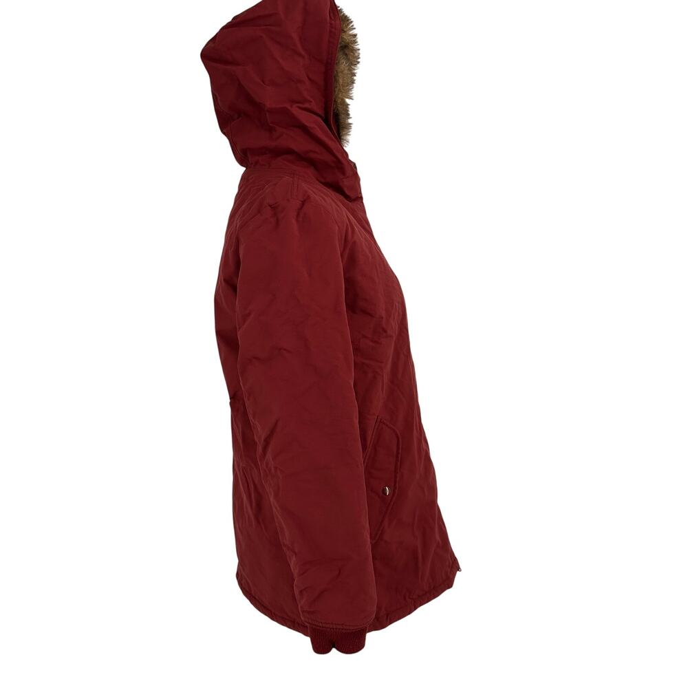 Vans Women's Maroon Zip Up Ski Jacket Fur Lined Hood Size Small - Picture 3 of 8